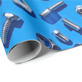 Manly Man Gear Head Noten en Bolts cadeau wrap Cadeaupapier (Rol Hoek)