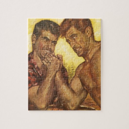 Manly Mannen Arm Wrestle Legpuzzel (Verticaal)