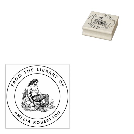 Manly Merman gebeeldhouwd Abs en Chain on Rocks Bo Rubberstempel (Gestempeld)