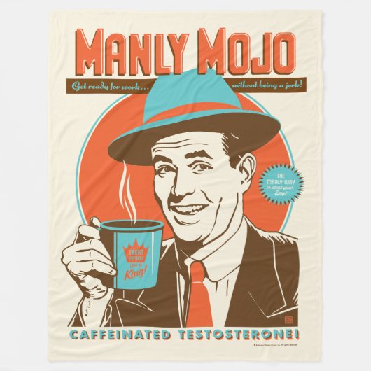 Manly Mojo Coffee Fleece Deken (Voorkant)