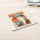 Manly Mojo Coffee Vierkante Kartonnen Onderzetter (Schuin)