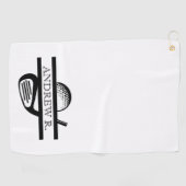 Manly White en Black Elegant Golfhanddoek (Horizontaal)