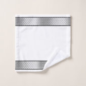 Manly zilver Metallic op witte handdoek set (Wasdoekje)