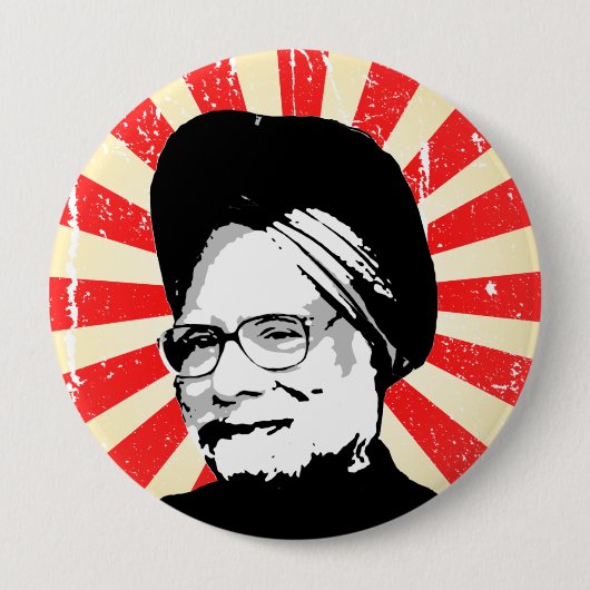 Manmohan Singh Ronde Button 4,0 Cm (Voorkant)