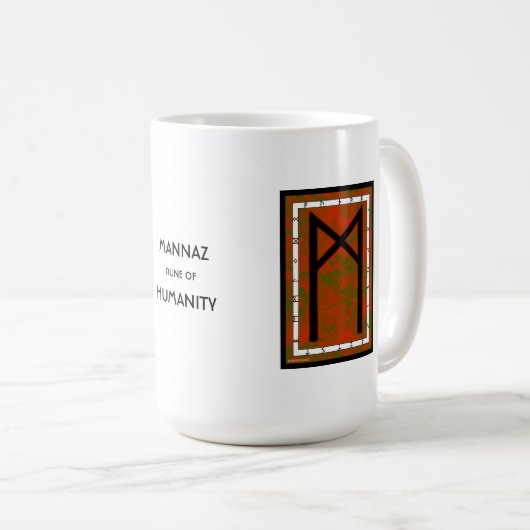 Mannaz Rune Mug - Humanité ! (Devant droit)