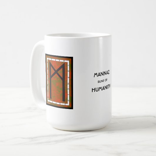 Mannaz Rune Mug - Humanité ! (Devant gauche)