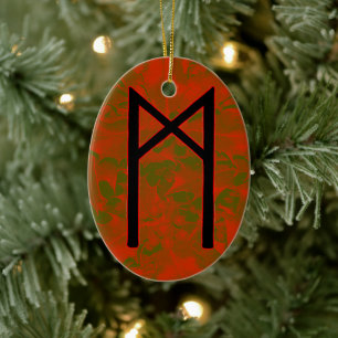 Mannaz Rune Yule Ornament - De mensheid!