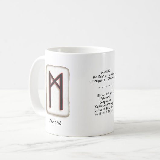 Mannaz RuneStone Mug (Devant gauche)
