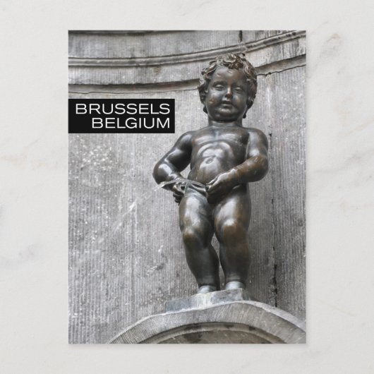 Manneken Pis in Brussel België Briefkaart (Voorkant)