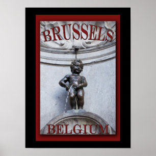 Mannekin Pis in Brussel Poster