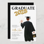 Mannelijk 2025 Uitnodiging voor afstudeerfeest (Voorkant / Achterkant)