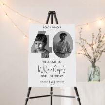 Mannelijk 40e welkomstbord, kijk wie 40 welkomstbo