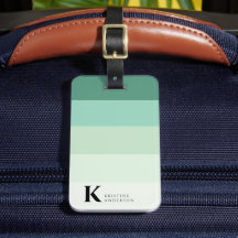 Mannelijk Blauwgroen Groen Ombre Classic Monogram