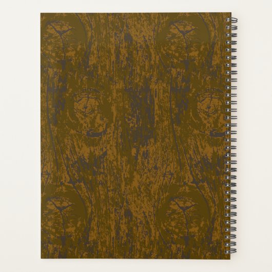 Mannelijk Bruin Rustiek Hout Minimalistisch Ontwer Planner (Achterkant)