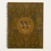 Mannelijk Bruin Rustiek Hout Minimalistisch Ontwer Planner (Voorkant)