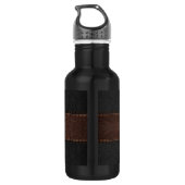 Mannelijk Bruin & Zwart  leertextuur Waterfles (Achterkant)