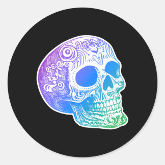 Mannelijk Calaca-gradiënt suikerdodendesign Ronde Sticker