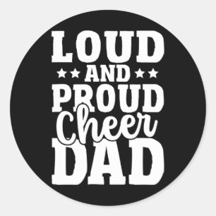 Mannelijk Cheer Vader Cheerleading Meisje Luid En  Ronde Sticker