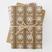 Mannelijk Elegant Bruin Kerstpatroon Inpakpapier Vel (In situ)