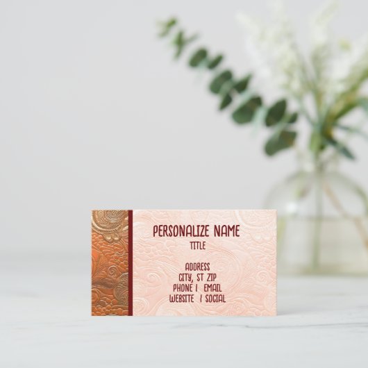 Mannelijk faux leder Visitekaartje (Staand voorkant)