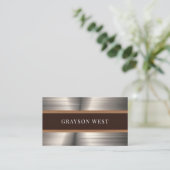 Mannelijk geborsteld metaal Moderne bouw Visitekaartje (Staand voorkant)