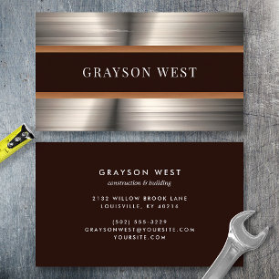Mannelijk geborsteld metaal Moderne bouw Visitekaartje