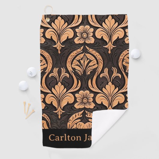 Mannelijk Gereed Leren Western Stijl Custom Golfhanddoek (Insitu)