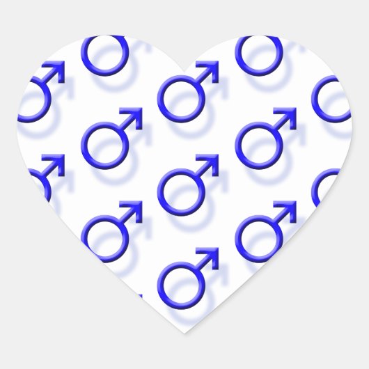 Mannelijk geslacht-symbool hart sticker (Voorkant)
