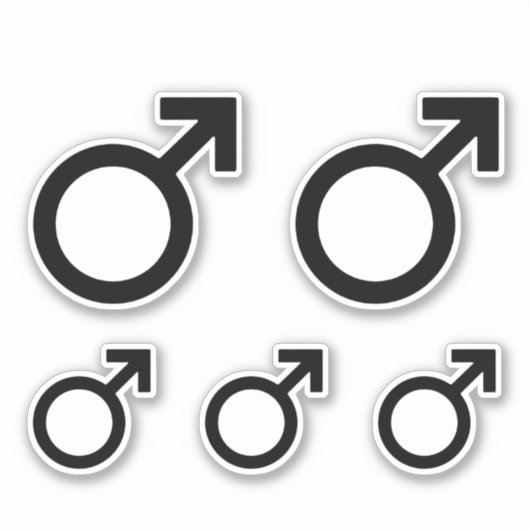 Mannelijk geslachts symbool sticker (Voorkant)