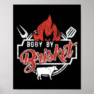 Mannelijk Grappig Bbq Lichaam Door Brisket Grillen Poster