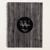 Mannelijk grijs hout Rustiek minimalistisch ontwer Planner (Voorkant)