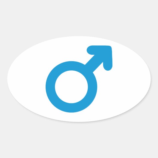 Mannelijk man icoon ovale sticker (Voorkant)