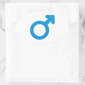 Mannelijk man icoon ovale sticker (Tas)