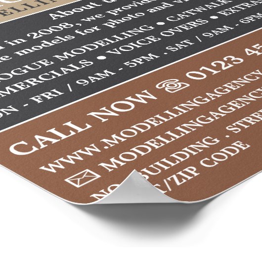 Mannelijk model, modellenbureau, modelagent poster (Hoek)