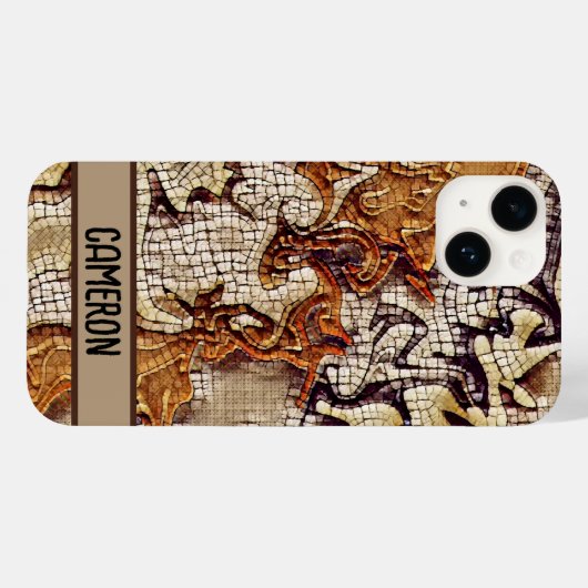Mannelijk Mozaïek Bruin Inspirivity Case-Mate iPhone Case (Achterkant (horizontaal))
