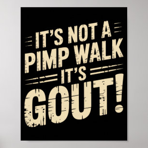 Mannelijk Niet Een Wandelende Jicht Grappige Oude Poster