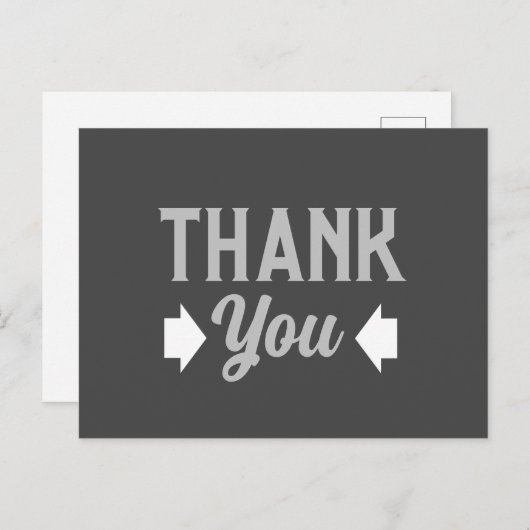 Mannelijk of Zakelijk Grijs Bedankt Briefkaart (Voorkant / Achterkant)