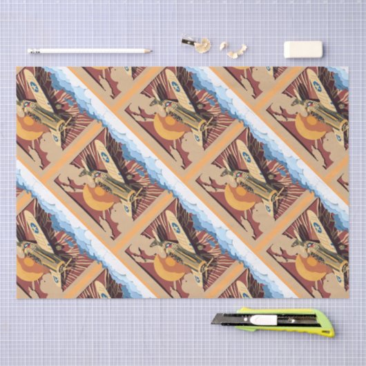 Mannelijk oorlogsvliegtuig tissuepapier