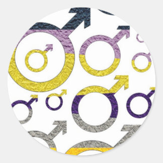 Mannelijk symboolpatroon ronde sticker