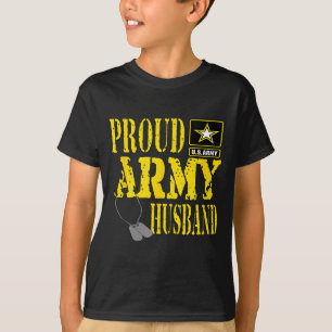 Mannelijk Trots Leger Echtgenoot Militair Design T-shirt