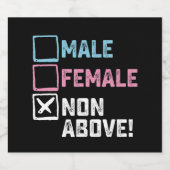 Mannelijk Vrouw niet boven! Grappige transgender h Bier Etiket (Enkel label)