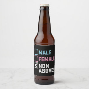Mannelijk Vrouwelijk Niet Boven! Grappig Transgend Bier Etiket