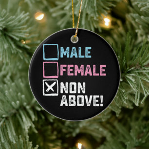 Mannelijk Vrouwelijk Niet Boven! Grappig Transgend Keramisch Ornament