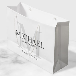 Mannelijk Wit Gepersonaliseerde Groomsmen Groot Cadeauzakje