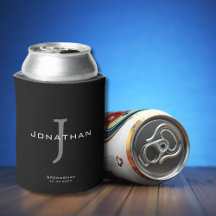 Mannelijk Zwart-wit Initiaal + Naam Monogram