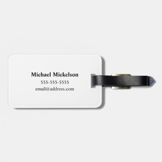 Mannelijk zwart-wit monogram Initiaal Bagagelabel (Achterkant horizontaal)