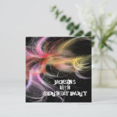 Mannelijke 16e verjaardag zwarte multikleurenschil kaart (Staand voorkant)