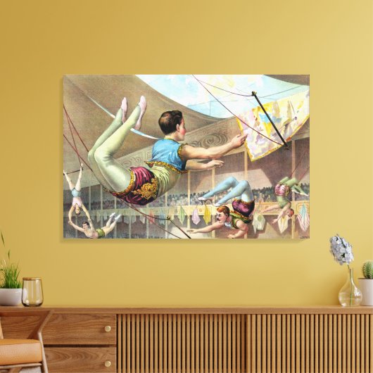 Mannelijke acrobaten die optreden in een circus canvas afdruk (Insitu (Woonkamer))