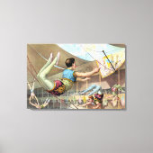 Mannelijke acrobaten die optreden in een circus canvas afdruk (Voorkant)