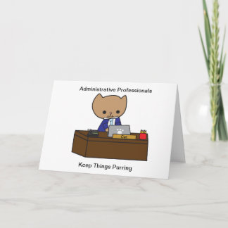 Mannelijke administratieve kat Funny Personalisere Kaart